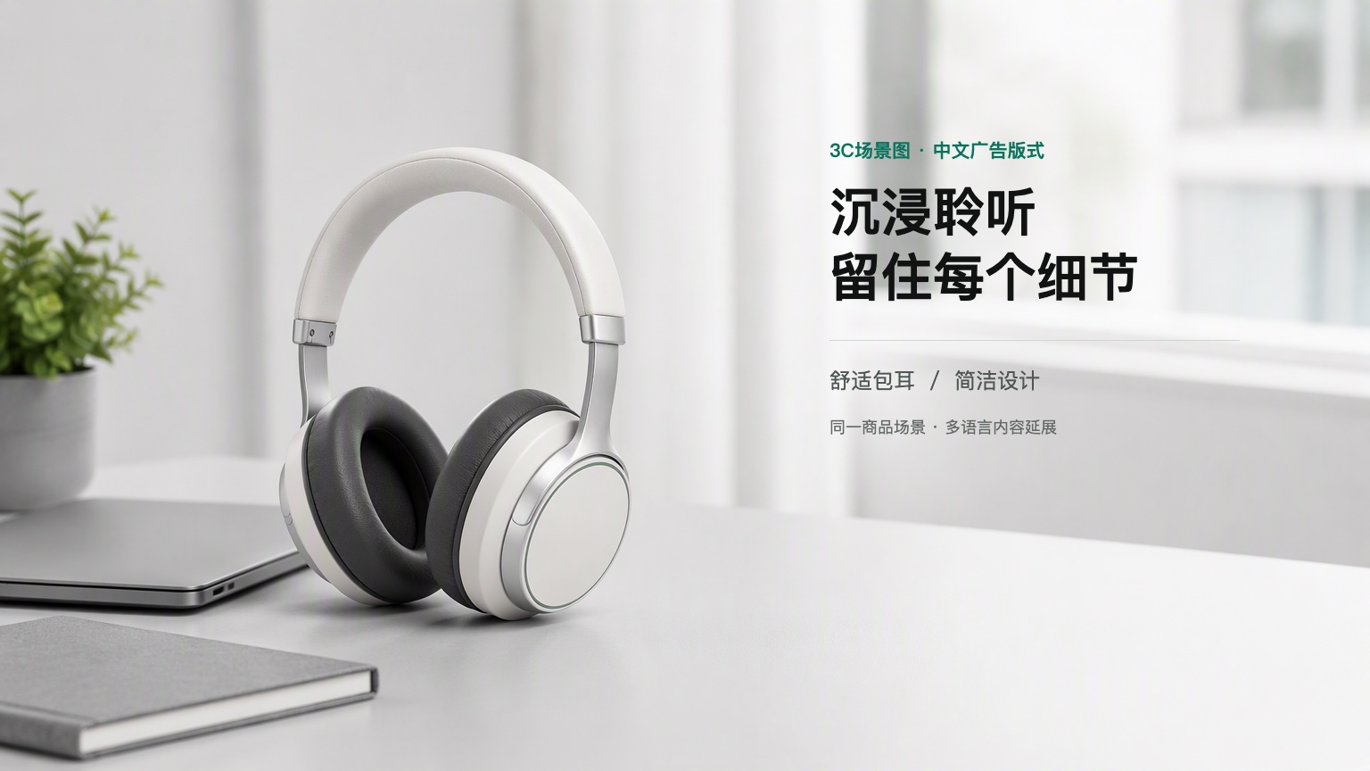 中文耳机广告商品图