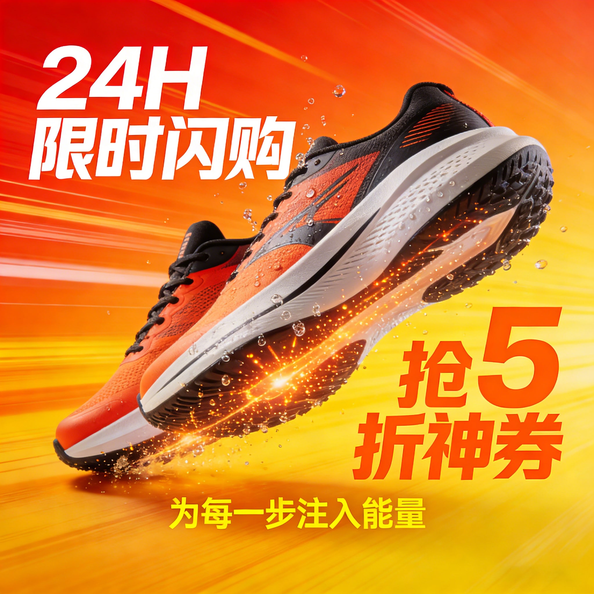 24小时限时闪购鞋类中文折扣营销图